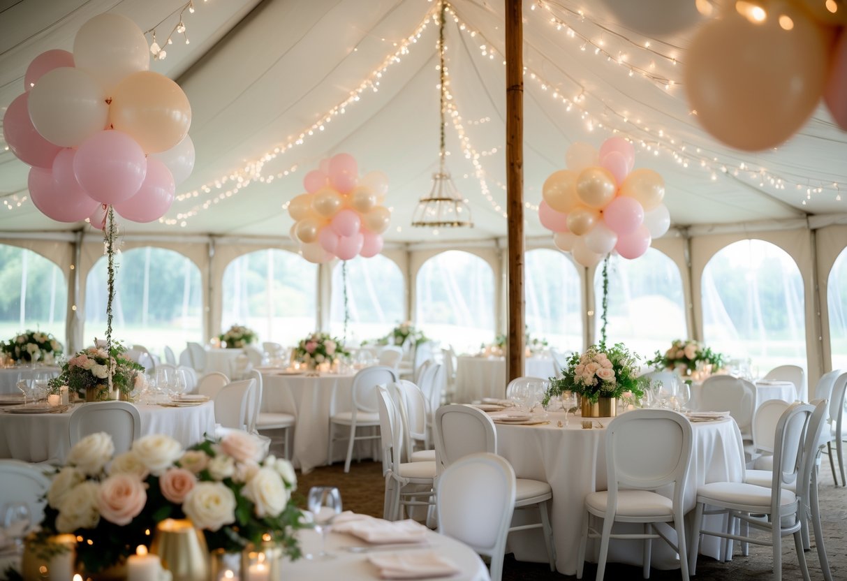 Sådan pynter i bryllupsteltet flot op med balloner og andet festpynt